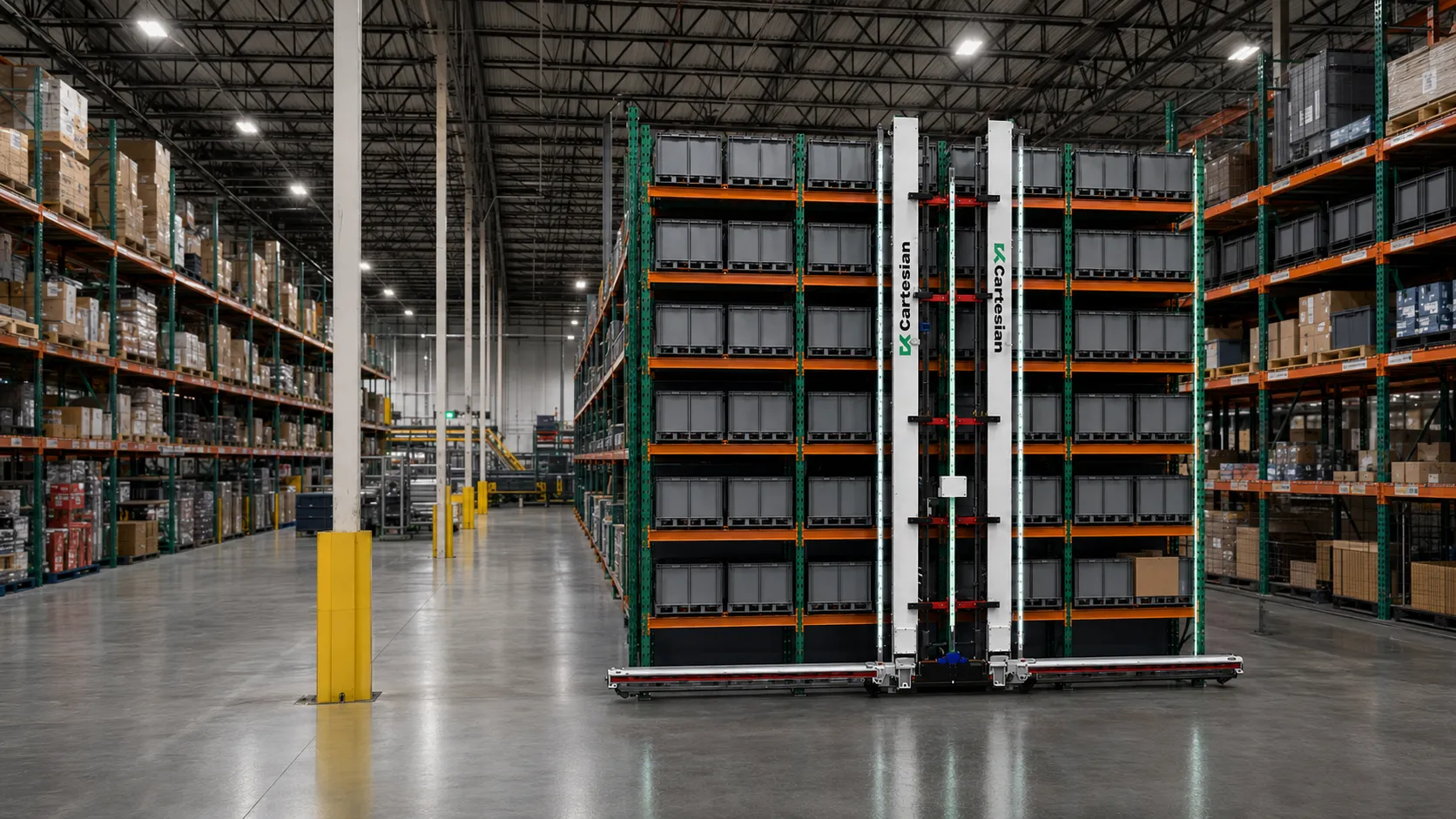 Carte+ Omni Rack Robotics operating within an existing warehouse